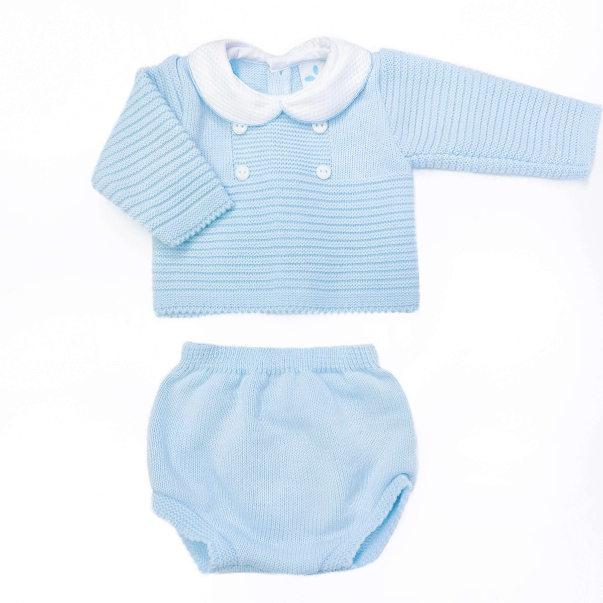 Baby Boys Blue Knitted Two-Piece Outfit
