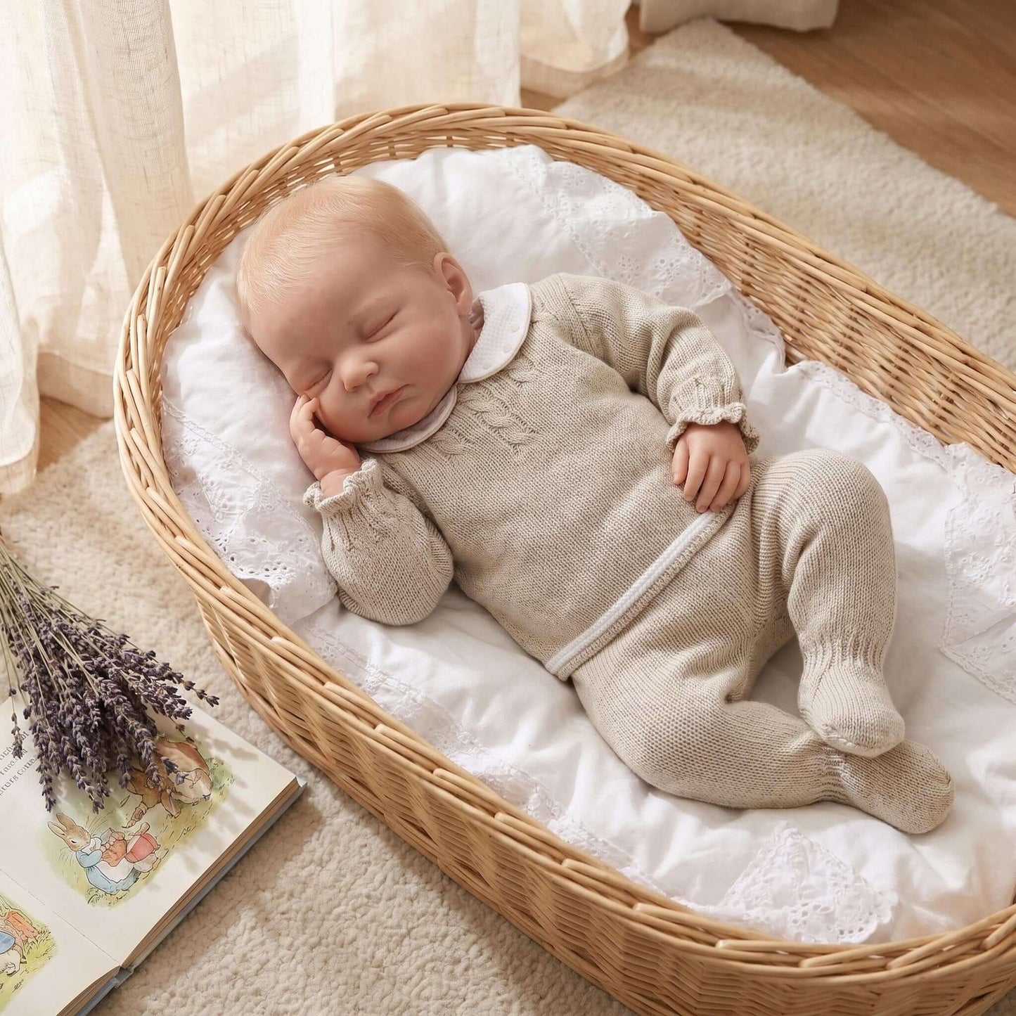 Baby Boys Stone Knitted Two-Piece Outfit