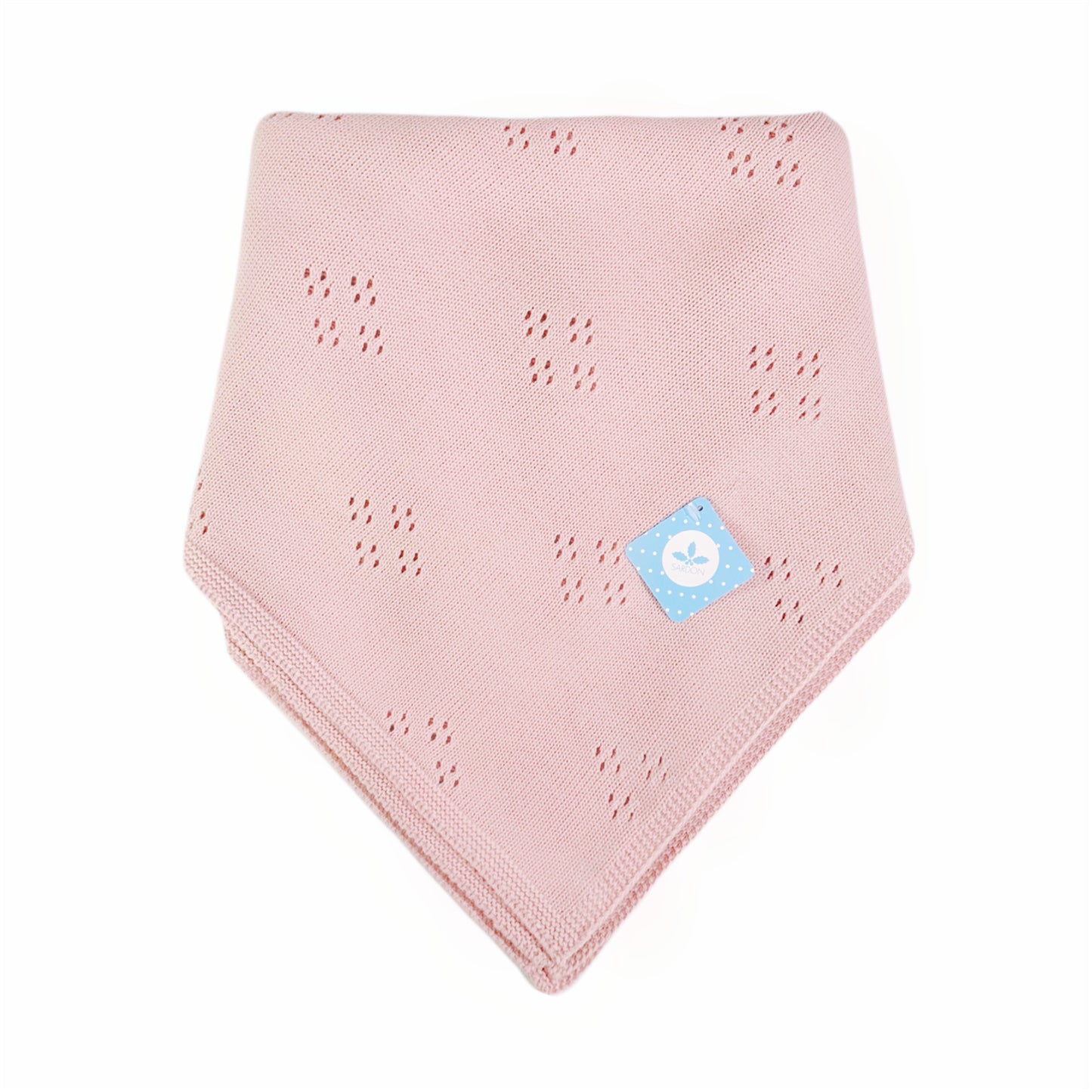 Spanish Dusty Pink Open Knit Baby Shawl