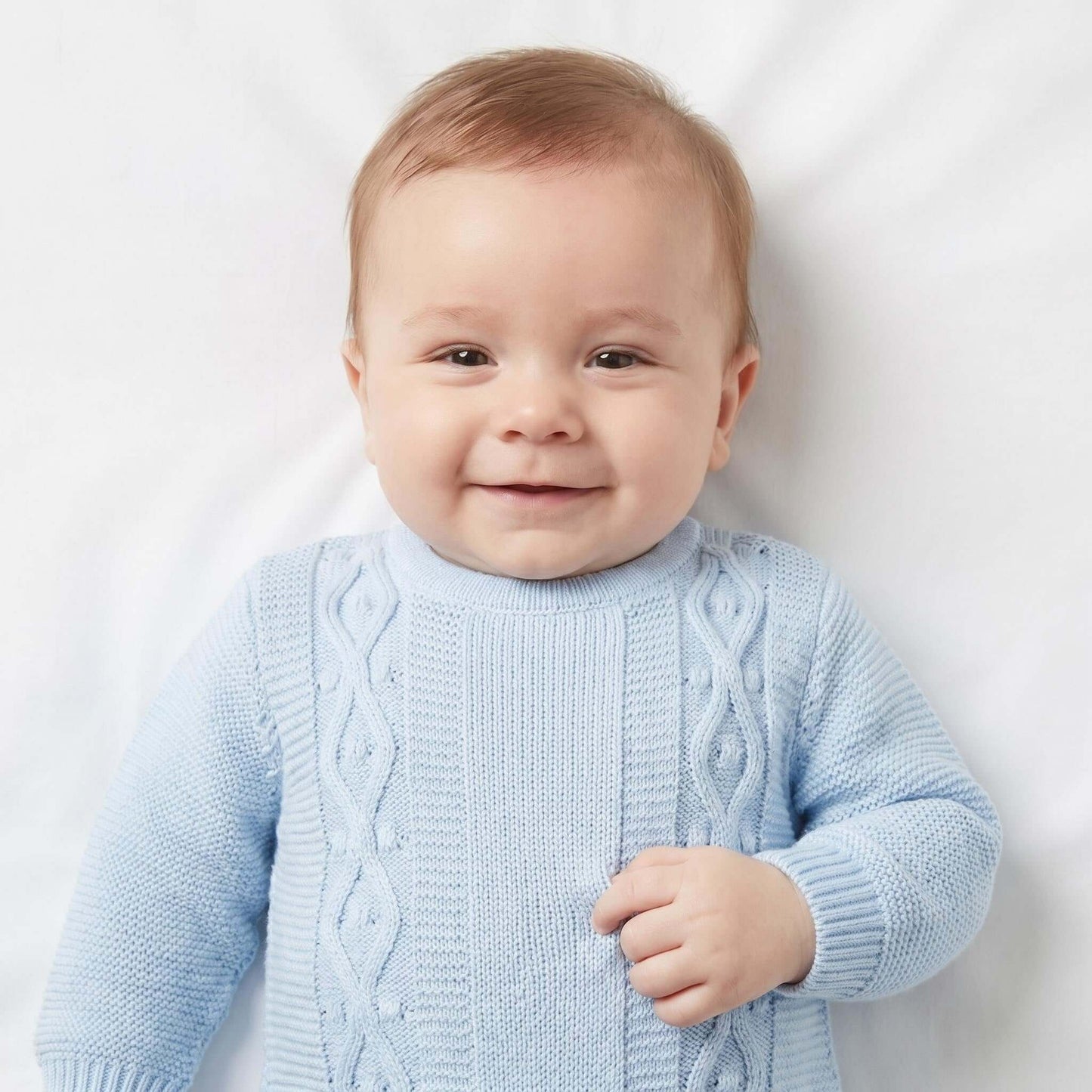 Baby Boys Blue Knit Outfit Set