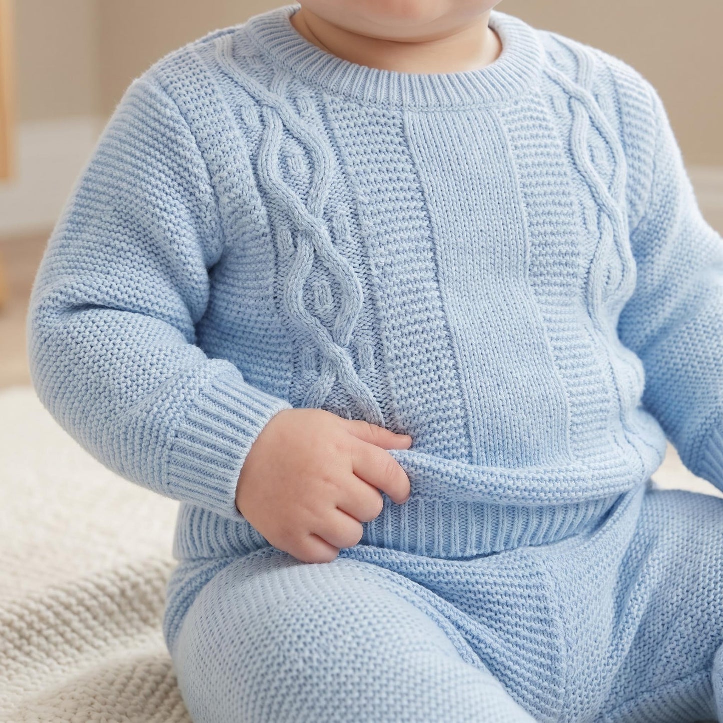 Baby Boys Blue Knit Two Piece Set