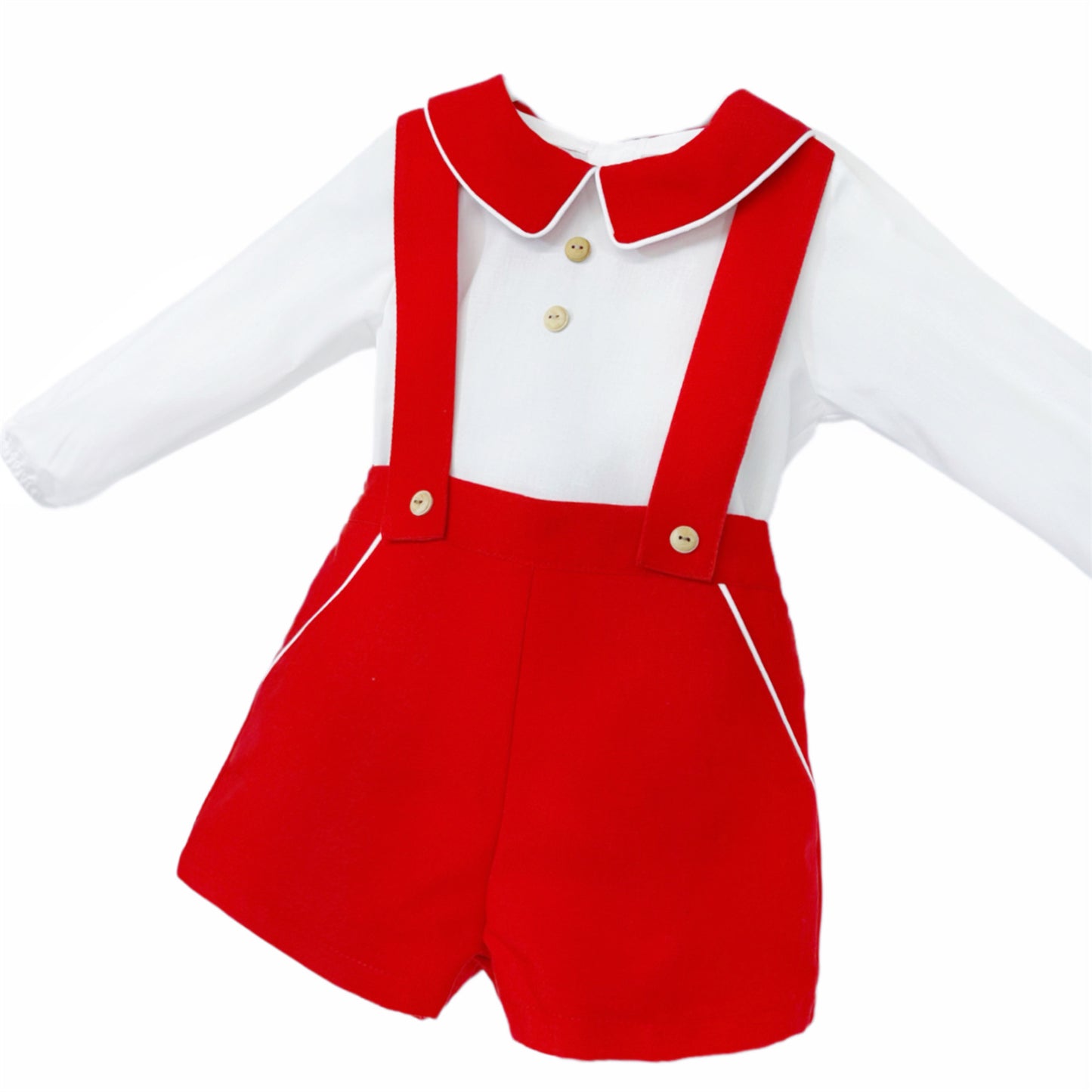Baby Boy Cozy Winter Cotton Brace Shorts with Shirt