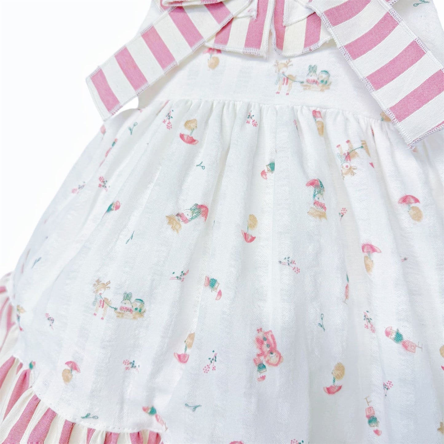 Baby Girl Dusty Pink Animal Print Puff Dress with Pants "MYD26049"