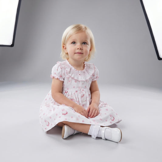 Baby Girl Dusty Pink Bunny Collar Dress with Pants "MYD26035"