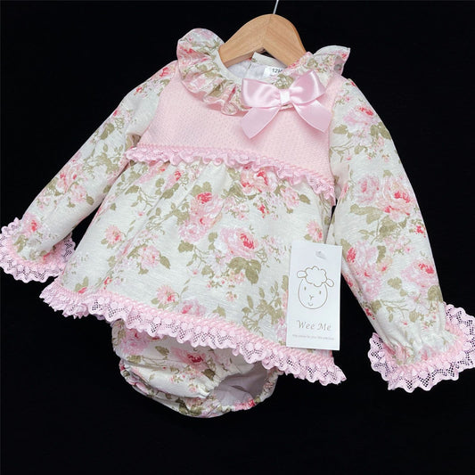 Baby Girl Floral Long Sleeve Dress with Pants Set "MYD810"
