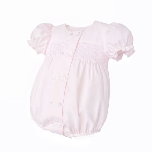 Baby Girl Pink Cotton Smocked Romper "MYD26014"