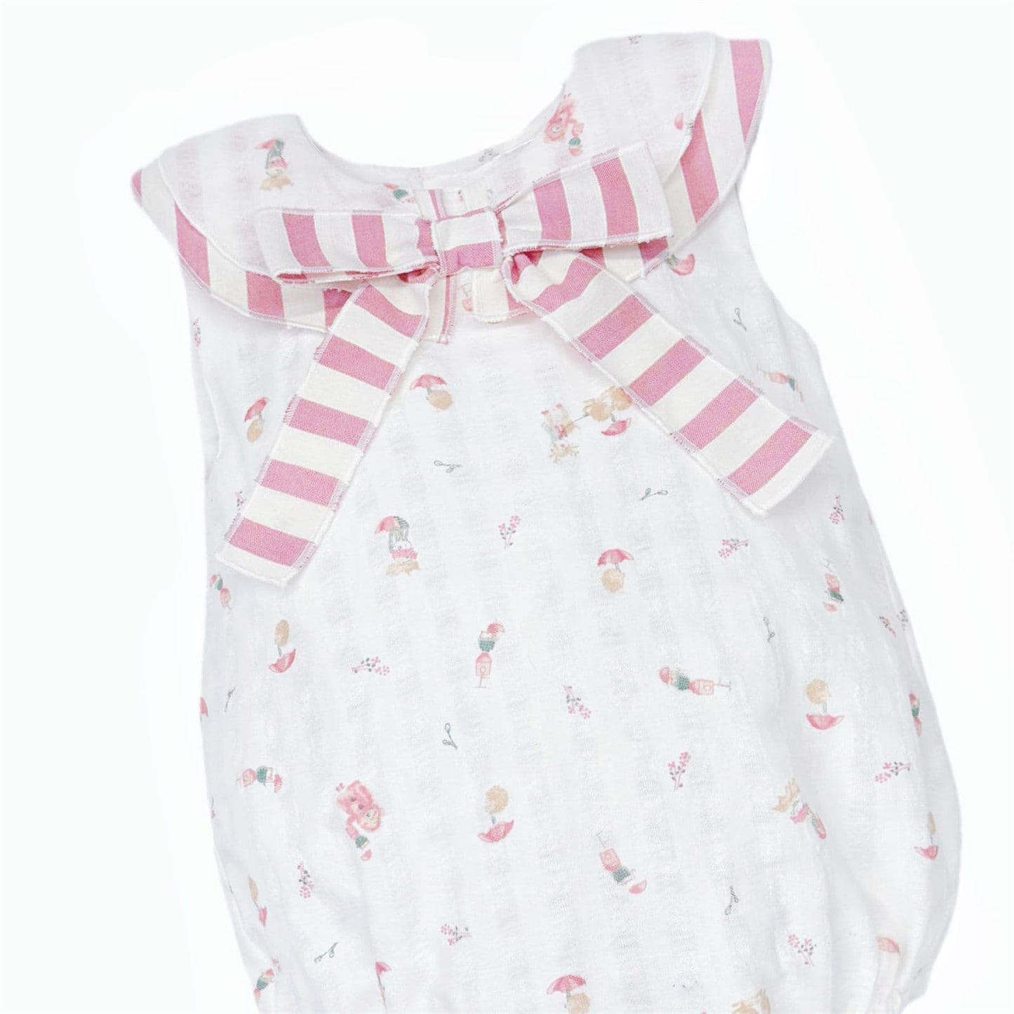 Baby Girl Pink Dusty Animal Print Collar Romper "MYD26050"