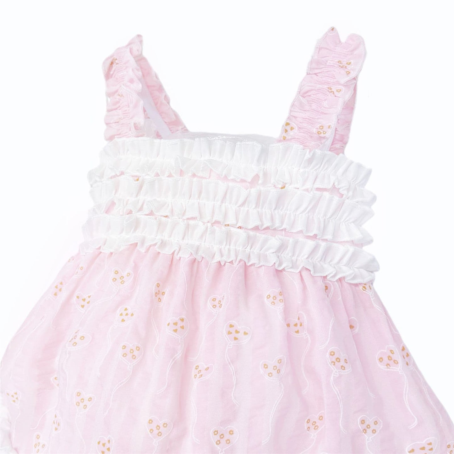 Baby Girl Pink Print Summer Puff Ball Dress with Pants "MYD26045"