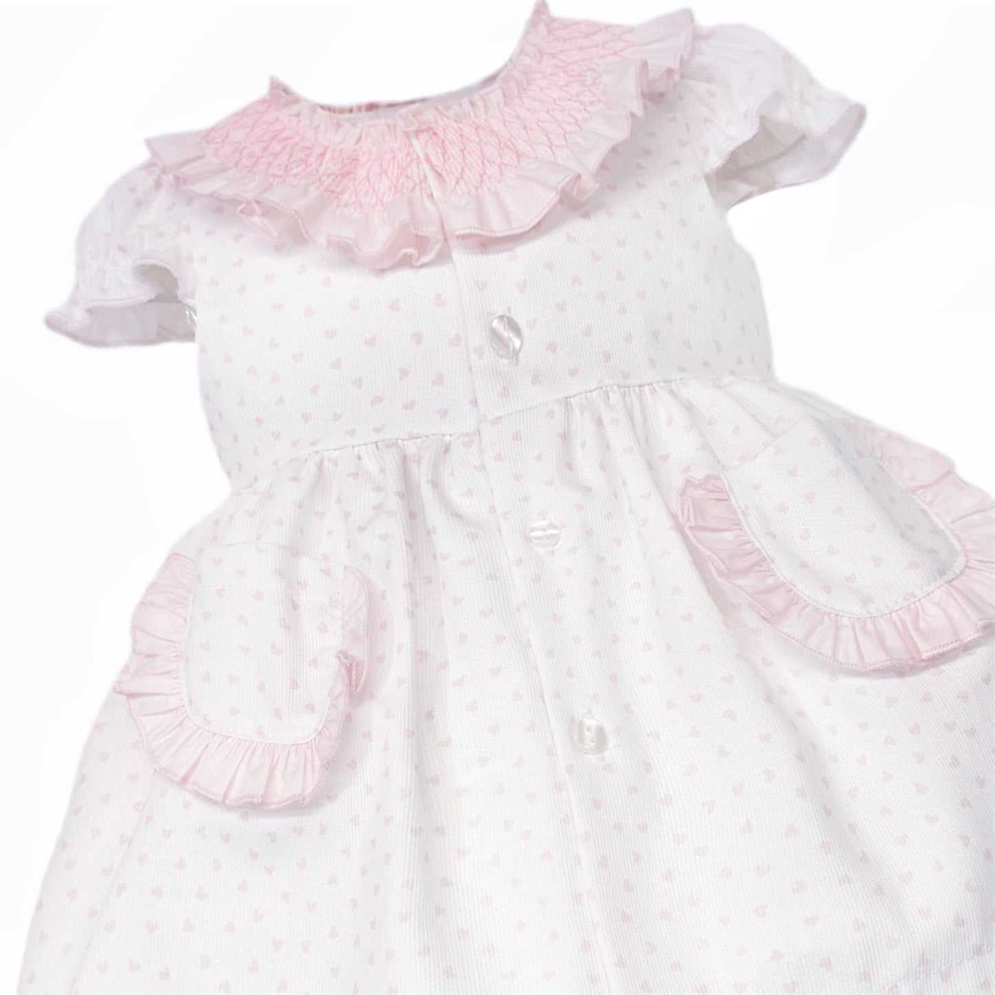 Baby Girl Pink White Bow Print Dress with Pants "MYD26021"