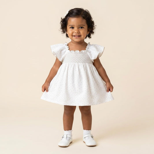 Baby Girl White Beige Love Heart Sun Dress with Pants "MYD26025"