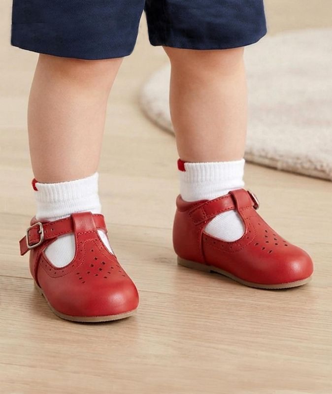 Baby Boys Red Matt T-Bar Shoes