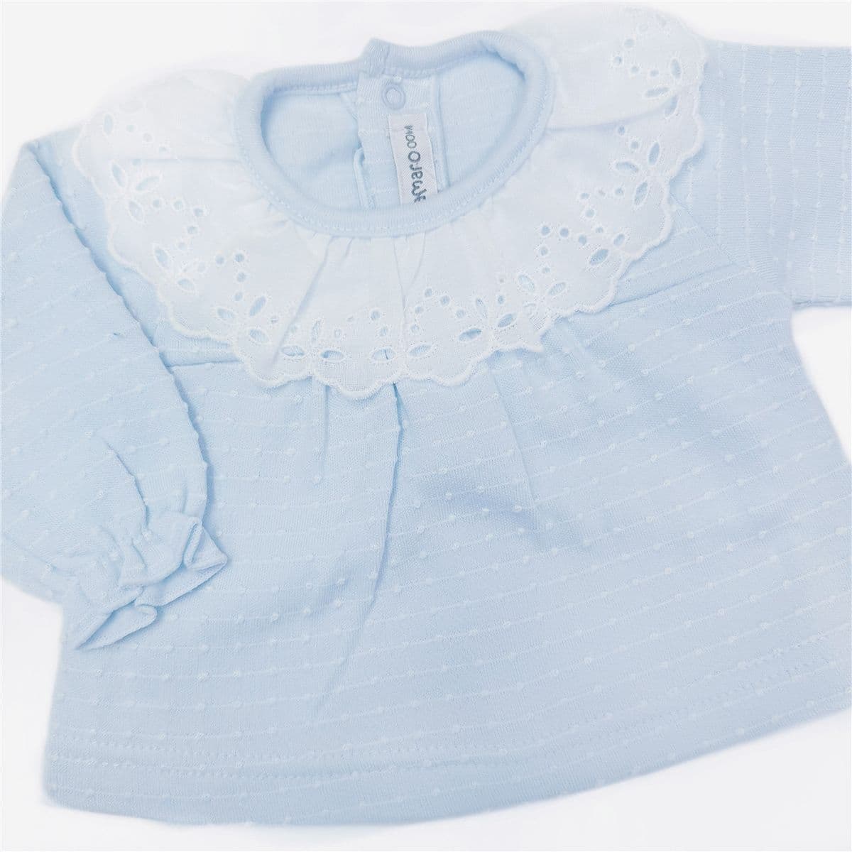 Calamaro Baby Girl Blue Cotton Collar Suit "17631 Blue"
