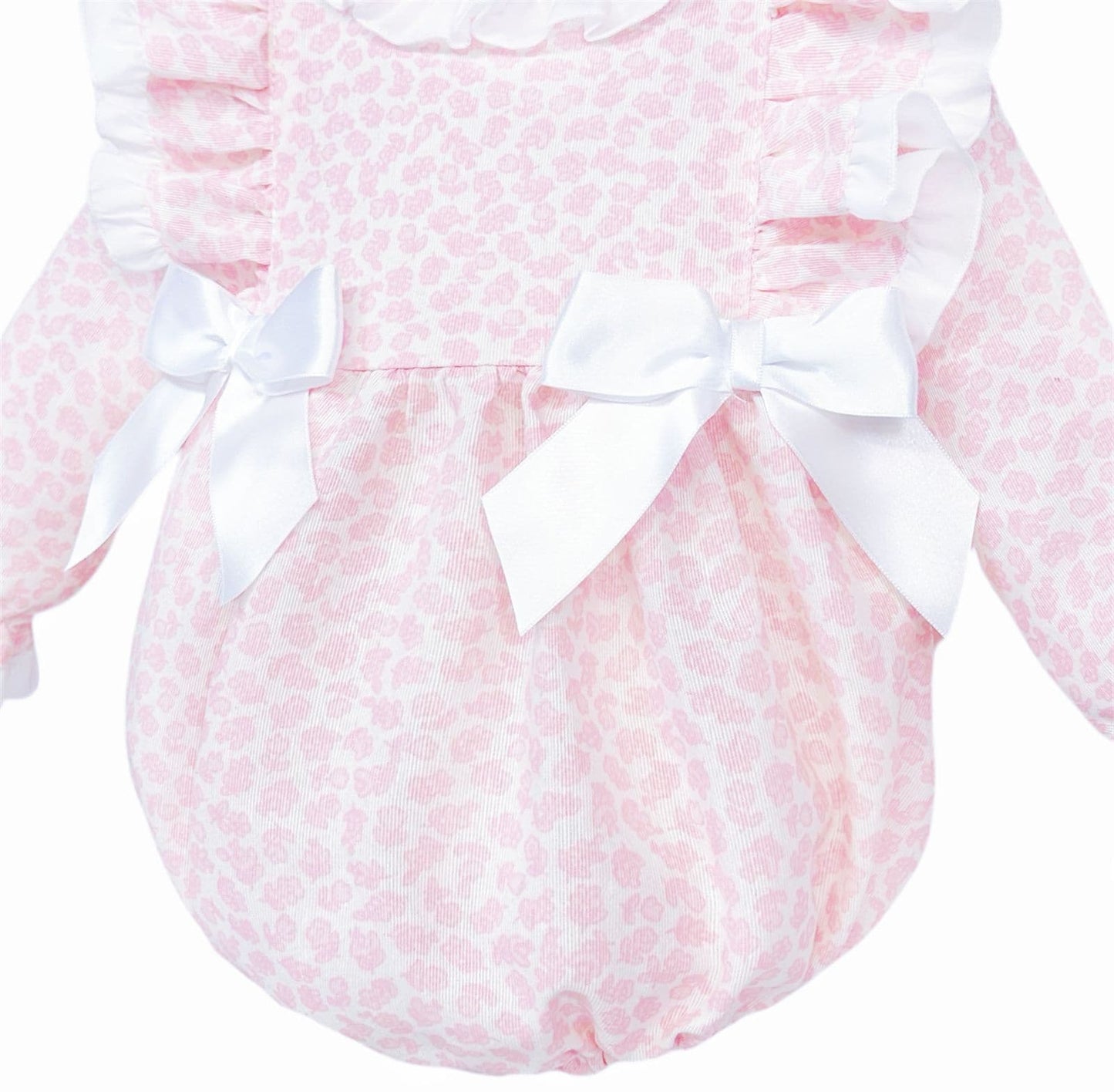*Clearance* Baby Girl Pink Floral Frilly Shoulder Romper "MYDB2479"