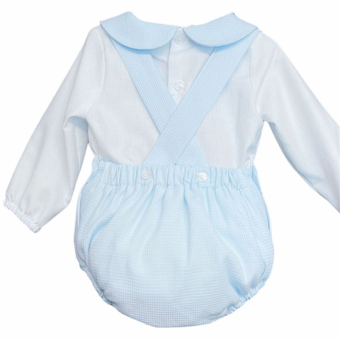 Infant Baby Boy Blue Waffle Shorts with Shirt "LM156"