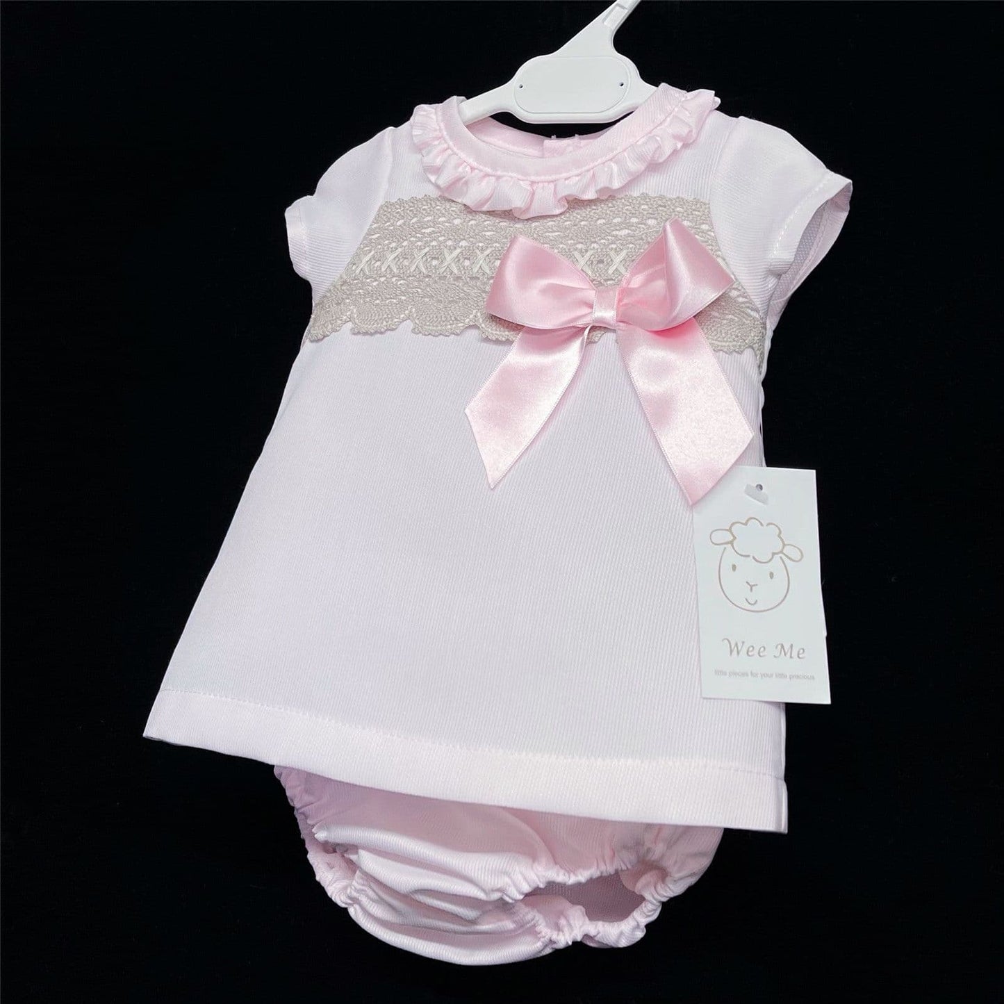 Pink A Line Dress Camel Lace Detail with Pants "MYDA600"