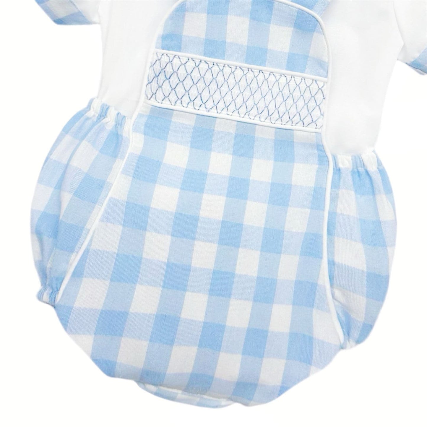 *SALE* Baby Boy Blue Check Smocked Romper with Top "MYD2449B"