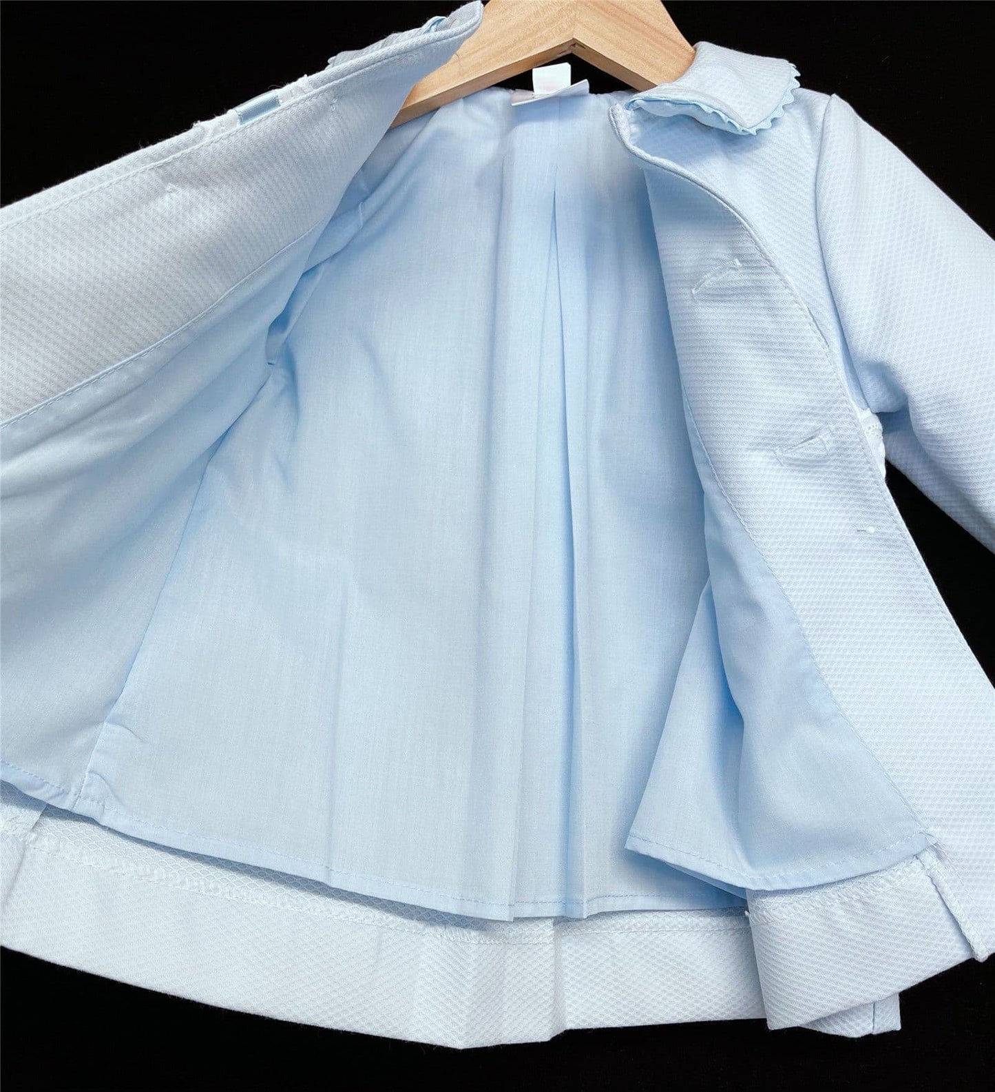 *SALE* Baby Boy Blue Waffle Jacket with Ribbon Insert "ABR003B