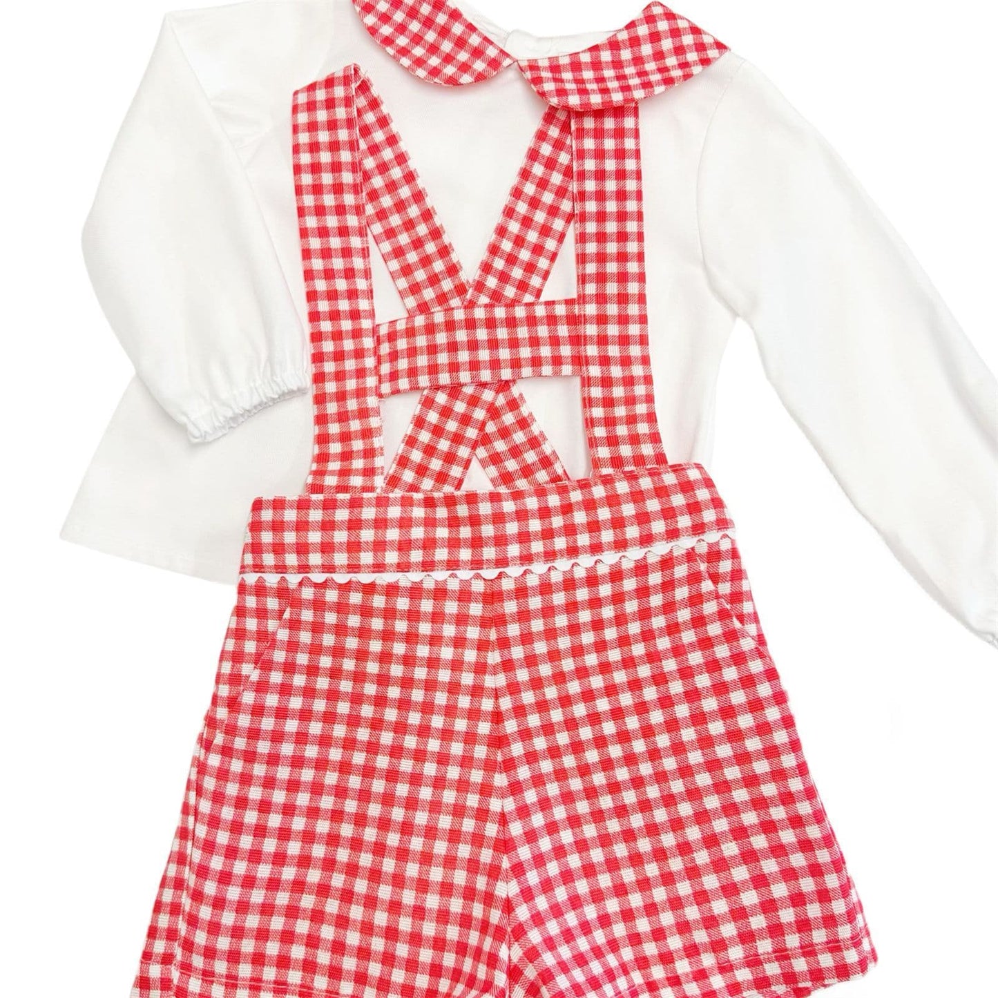 *SALE* Baby Boy Red Checked H Strip Dungaree with Shirt "MYD822"
