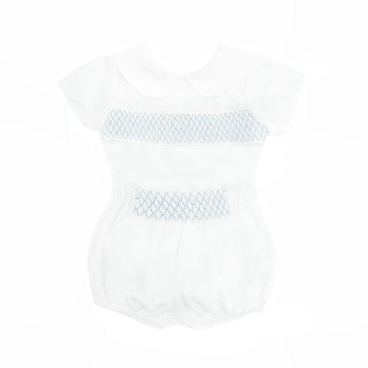 *SALE* Baby Boy White Smocked Outfit Shorts with Top "MYD2457"