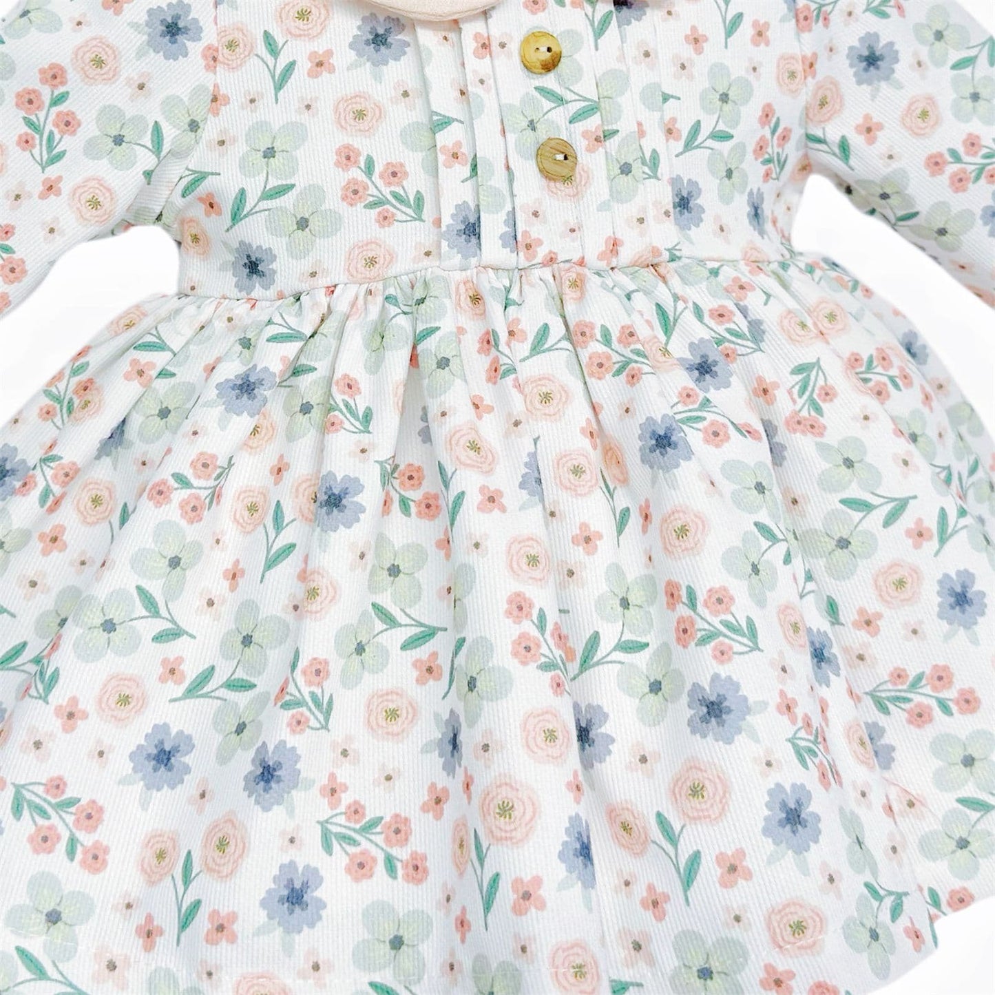 SALE" Baby Girl Beige Floral Puff Ball Dress with Pants "MYD25226