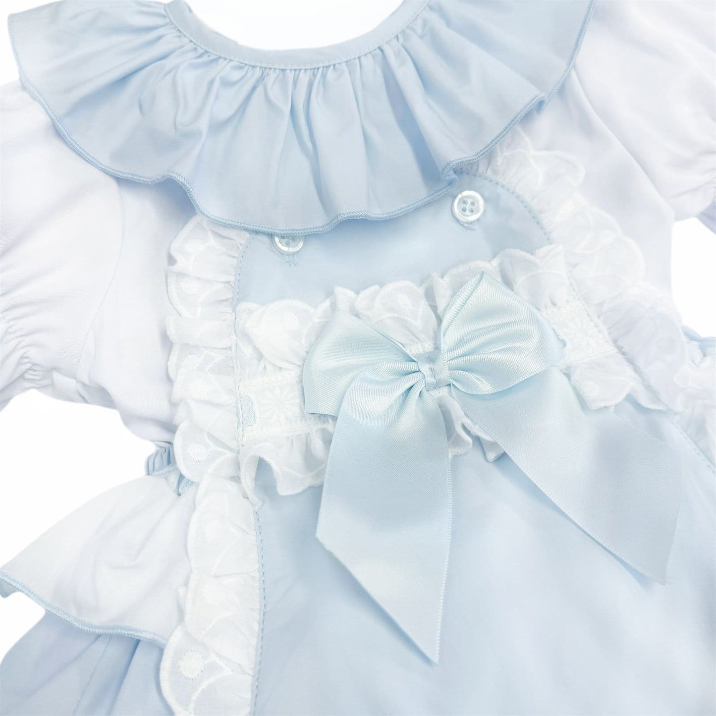 *SALE* Baby Girl Blue Cotton Frilly Romper with Top "2406B"