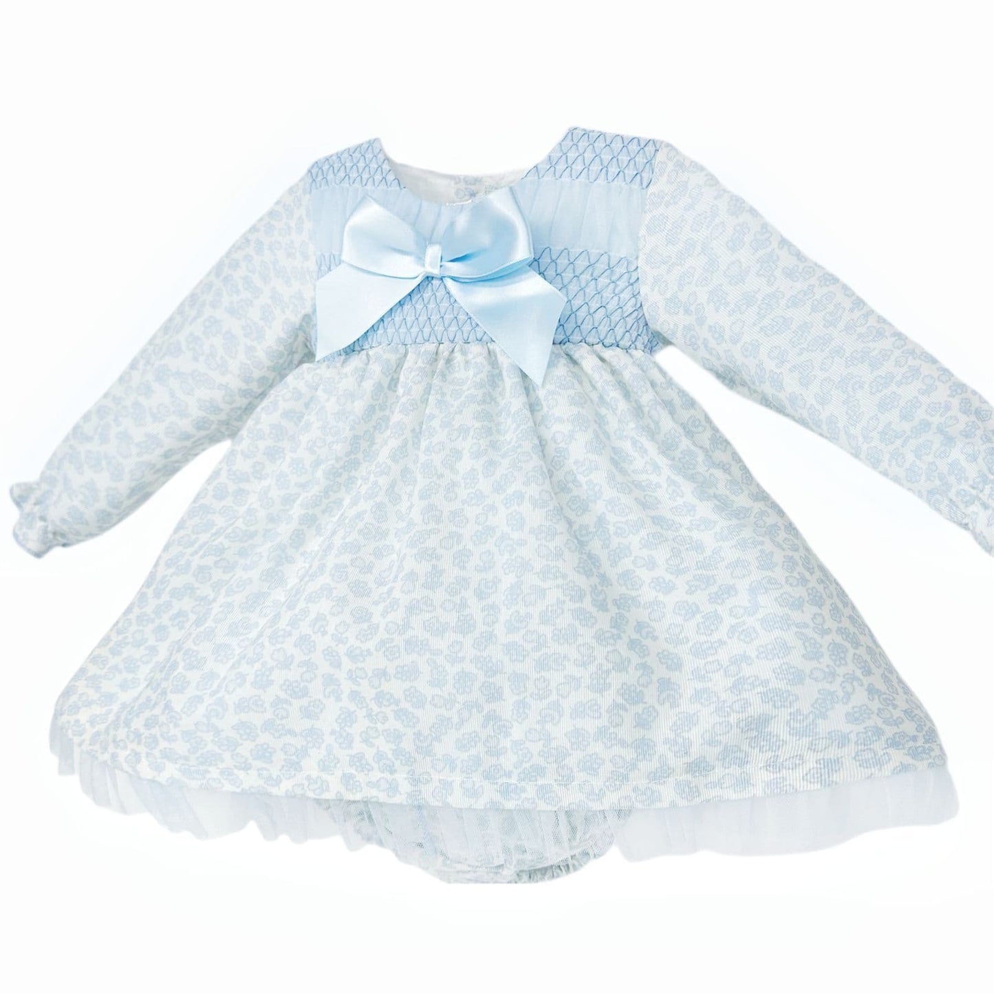 *SALE* Baby Girl Blue Floral Smocked Dress with Pants "MYDB2474"