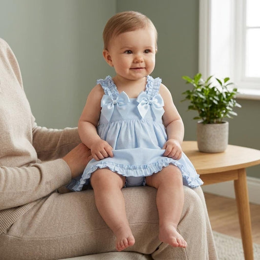 *SALE* Baby Girl Blue Summer Sun Dress with Knickers "2403 Blue"