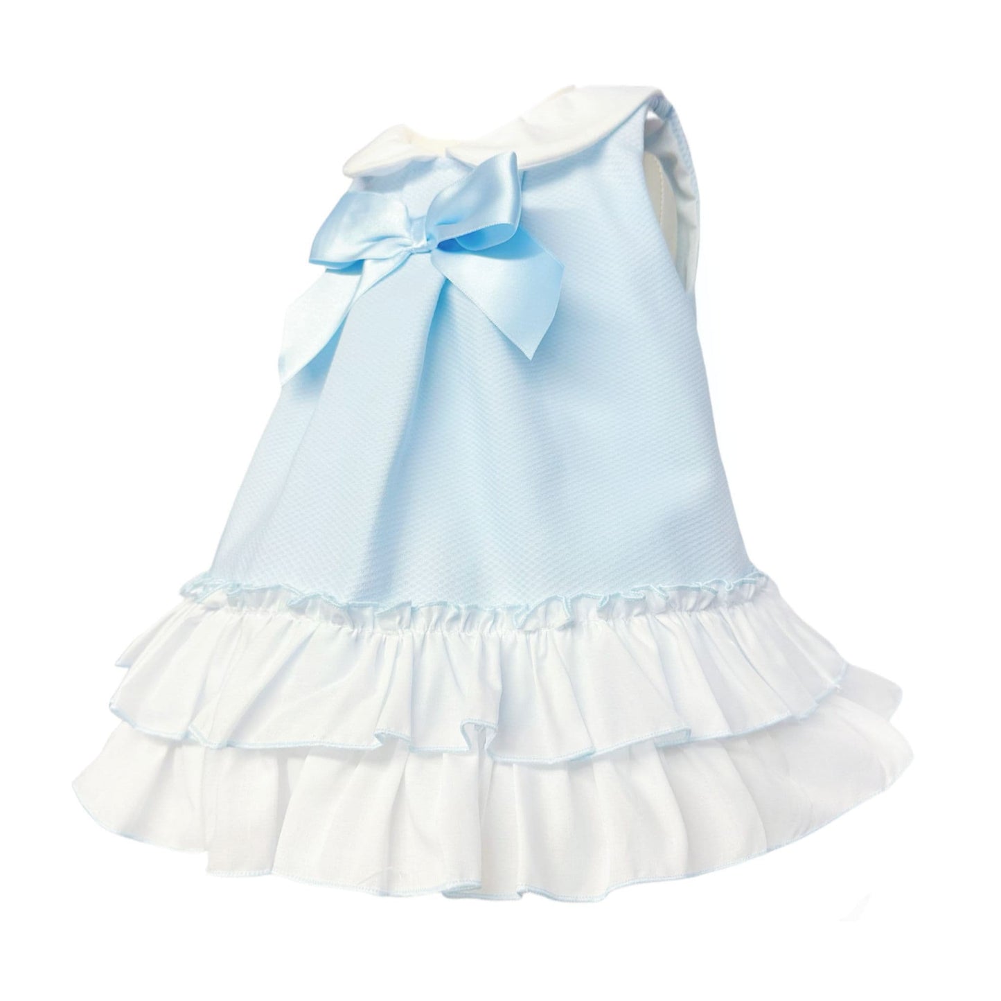*SALE* Baby Girl Blue Waffle Frilly Dress with Pants "MYD2442B"