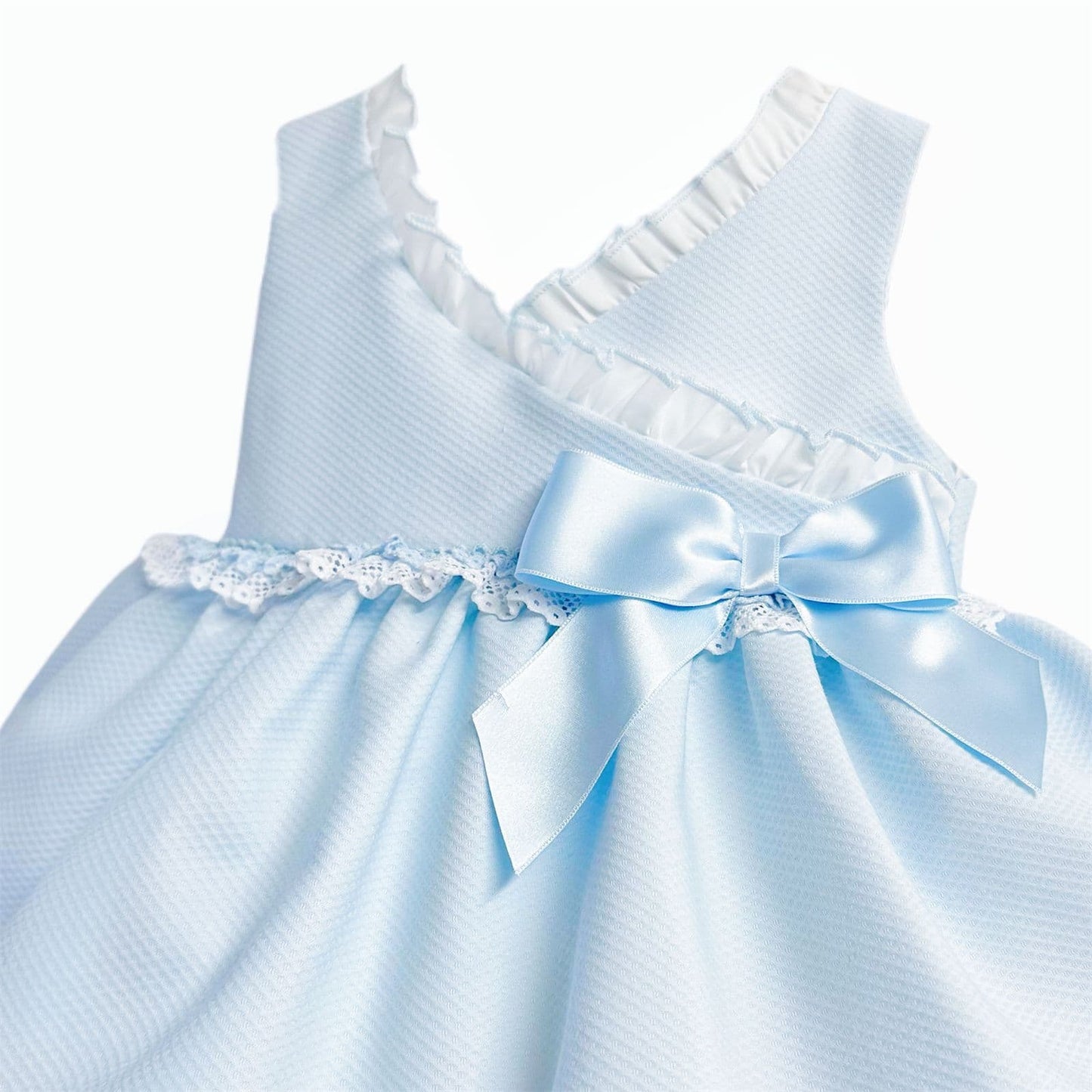 *SALE* Baby Girl Blue Waffle Puff Ball Dress with Pants "MYD2441B"