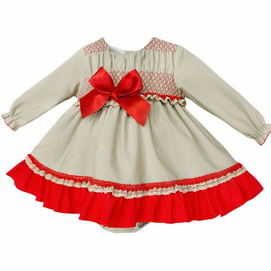 *SALE* Baby Girl Grey/Red Puff Dress with Pants "MYDB2487"