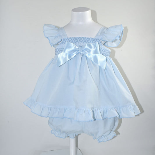 *SALE* Baby Girl Pale Blue Sun Dress with Knickers "MYD2340B"