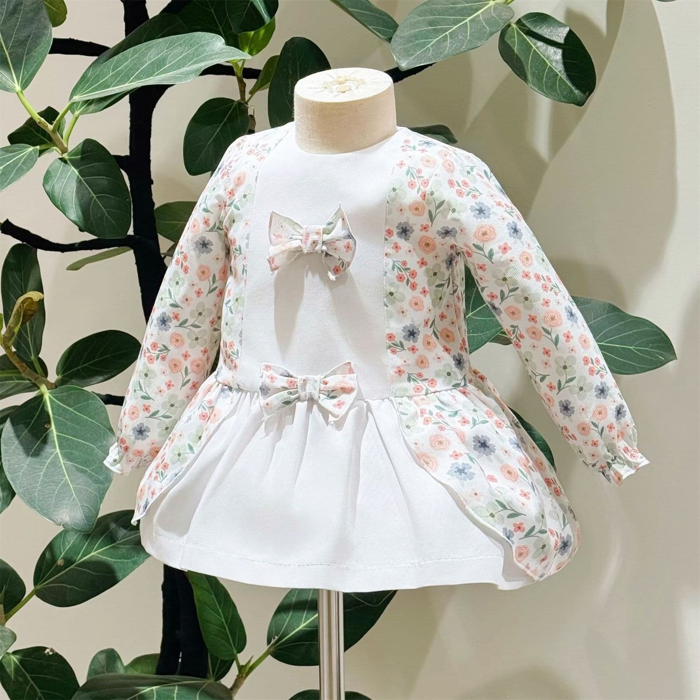 SALE" Baby Girl Pink Cotton Floral Dress with Pants "MYD25227