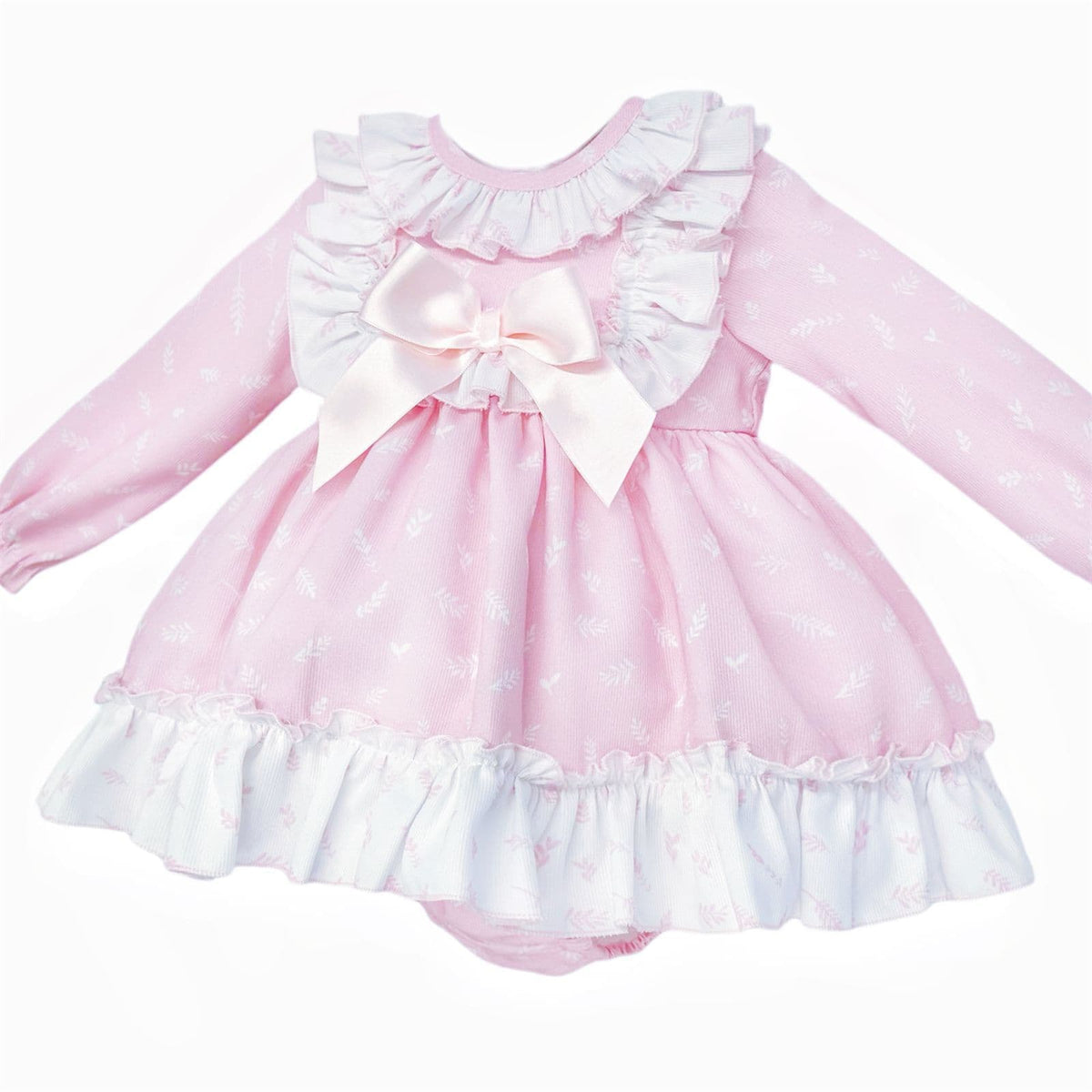 *SALE* Baby Girl Pink Floral Print Puff Ball Dress with Pants "MYD25205"