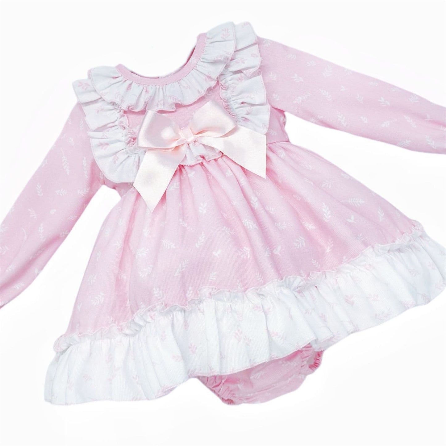 *SALE* Baby Girl Pink Floral Print Puff Ball Dress with Pants "MYD25205"