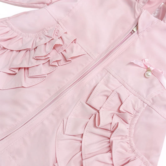 *SALE* Baby Girl Pink Frilly Summer Jacket with Hood "MYD465P"