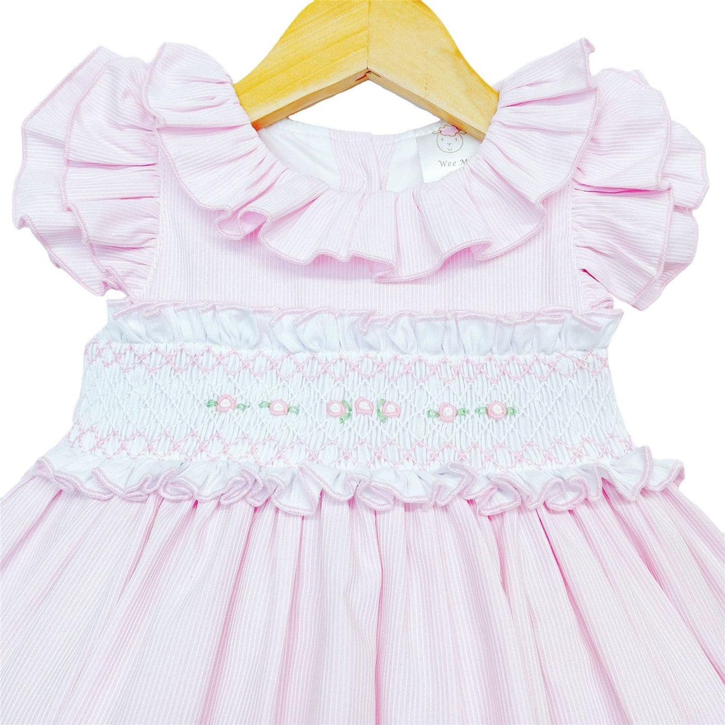 *SALE* Baby Girl Pink Hand Smocked Puff Ball Dress "2512 Pink"