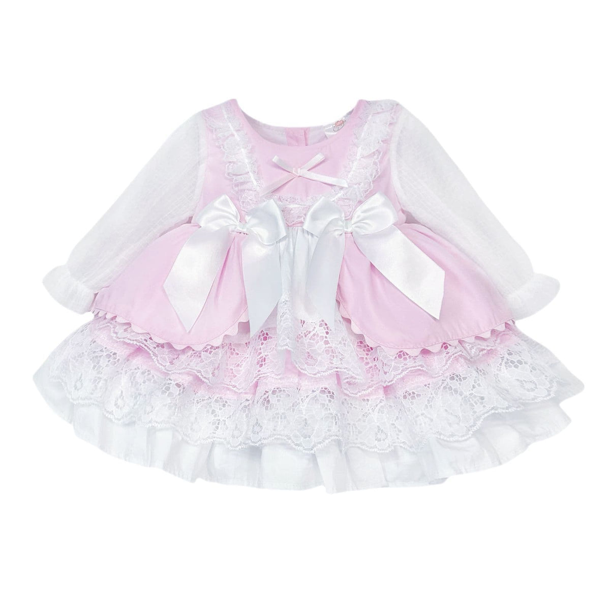 *SALE* Baby Girl Pink Lacey Puff Ball Dress "2412 Pink"