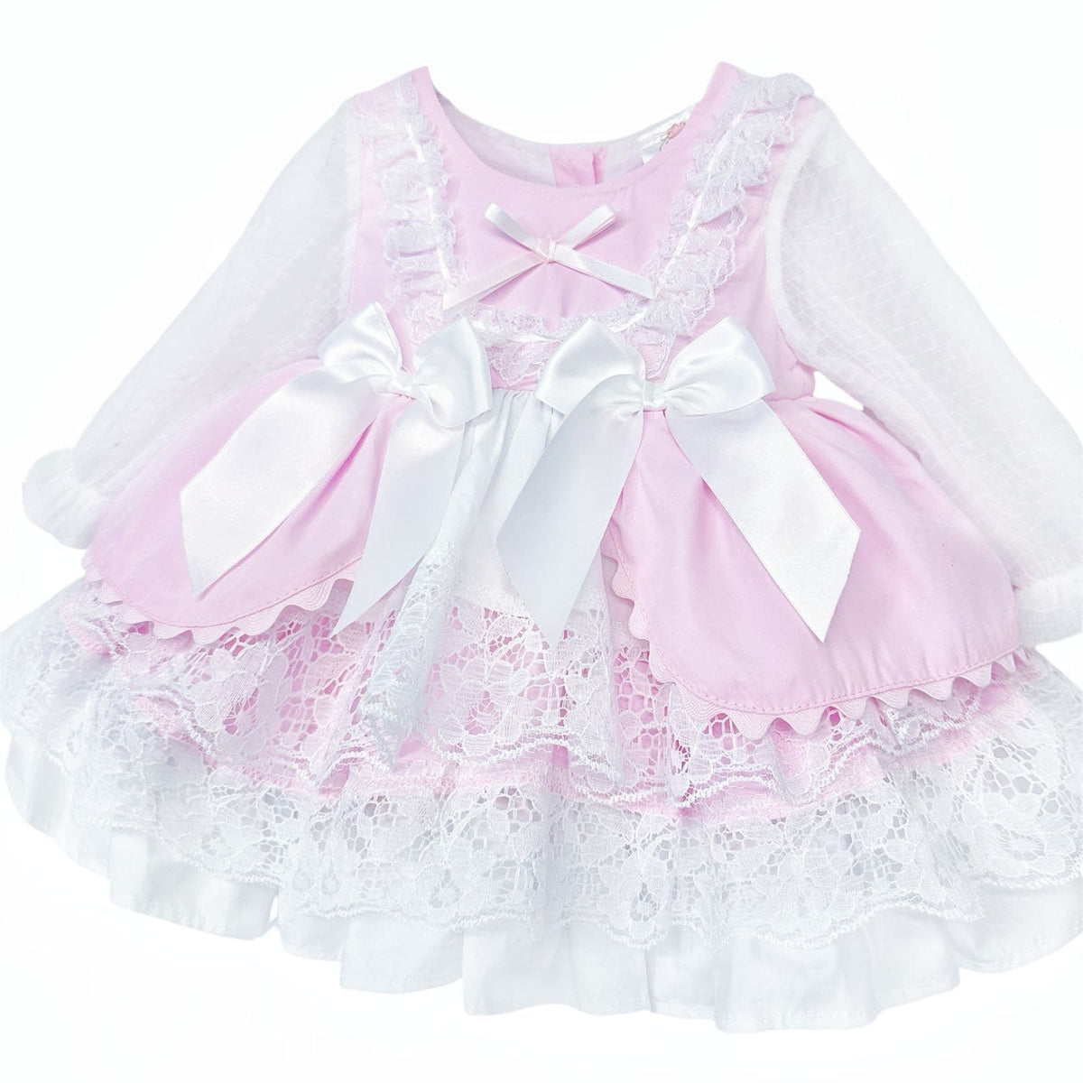 *SALE* Baby Girl Pink Lacey Puff Ball Dress "2412 Pink"
