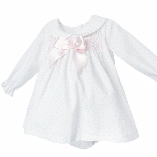 *SALE* Baby Girl Pink Love Heart Smock Dress with Pants "MYD25216P"