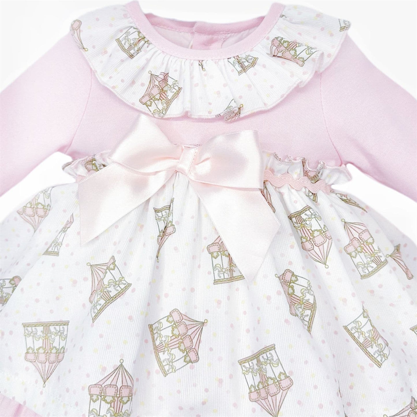 *SALE* Baby Girl Pink Print Puff Ball Dress with Pants "MYD25210"