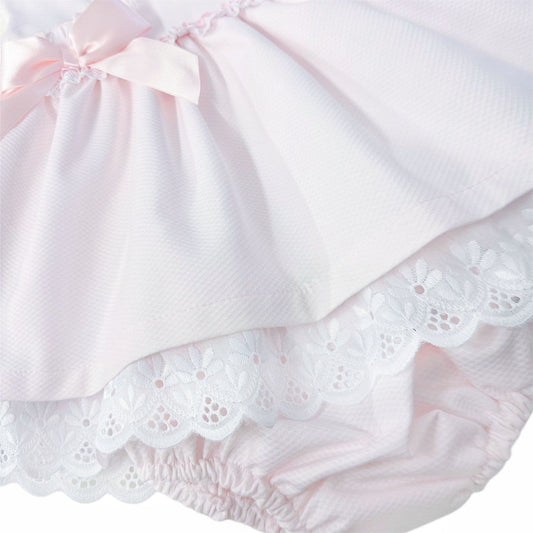 *SALE* Baby Girl Pink Waffle Puff Ball Dress with Pants "MYD2441P"