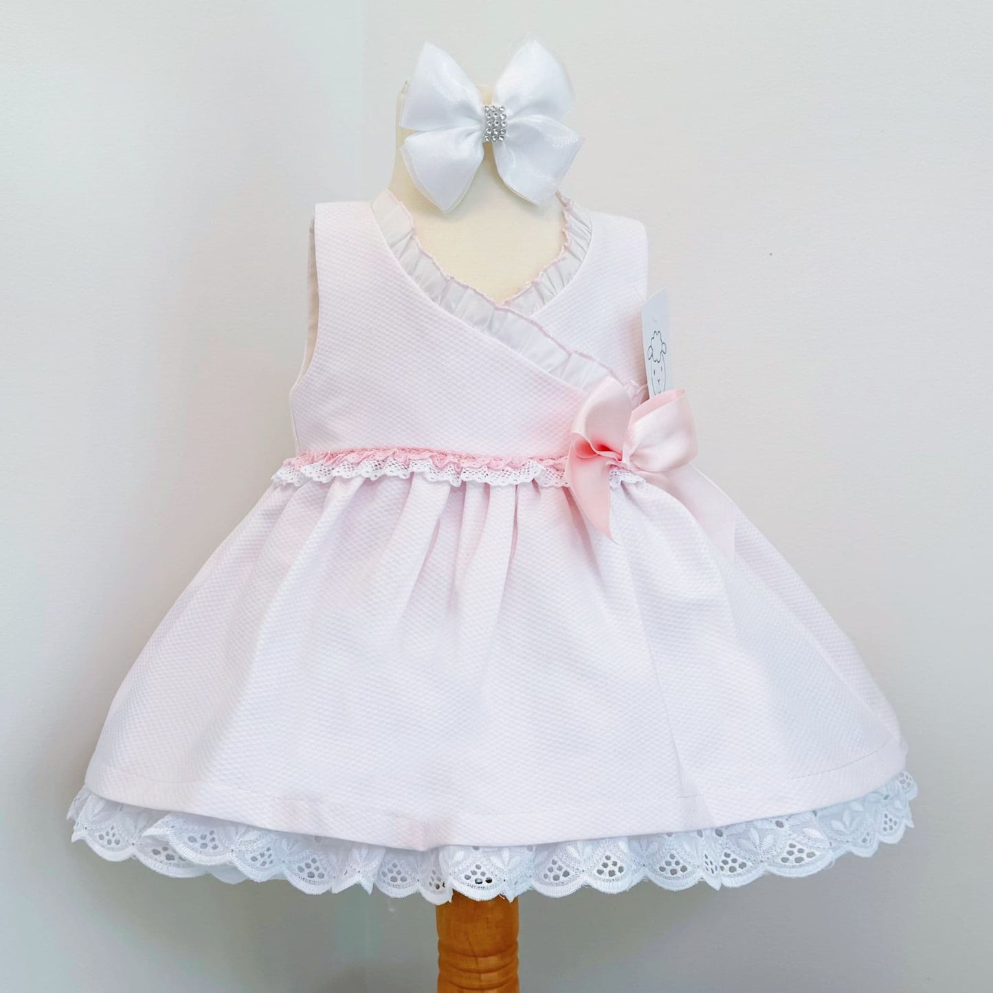 *SALE* Baby Girl Pink Waffle Puff Ball Dress with Pants "MYD2441P"