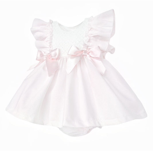 *SALE* Baby Girl Pink Waffle Puff Ball Dress with Pants "MYD25054"