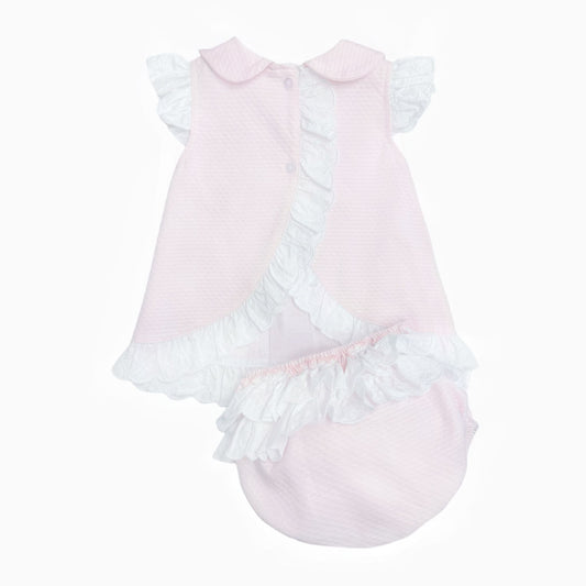 *SALE* Baby Girl Pink Waffle Sun Dress with Pants "2408"