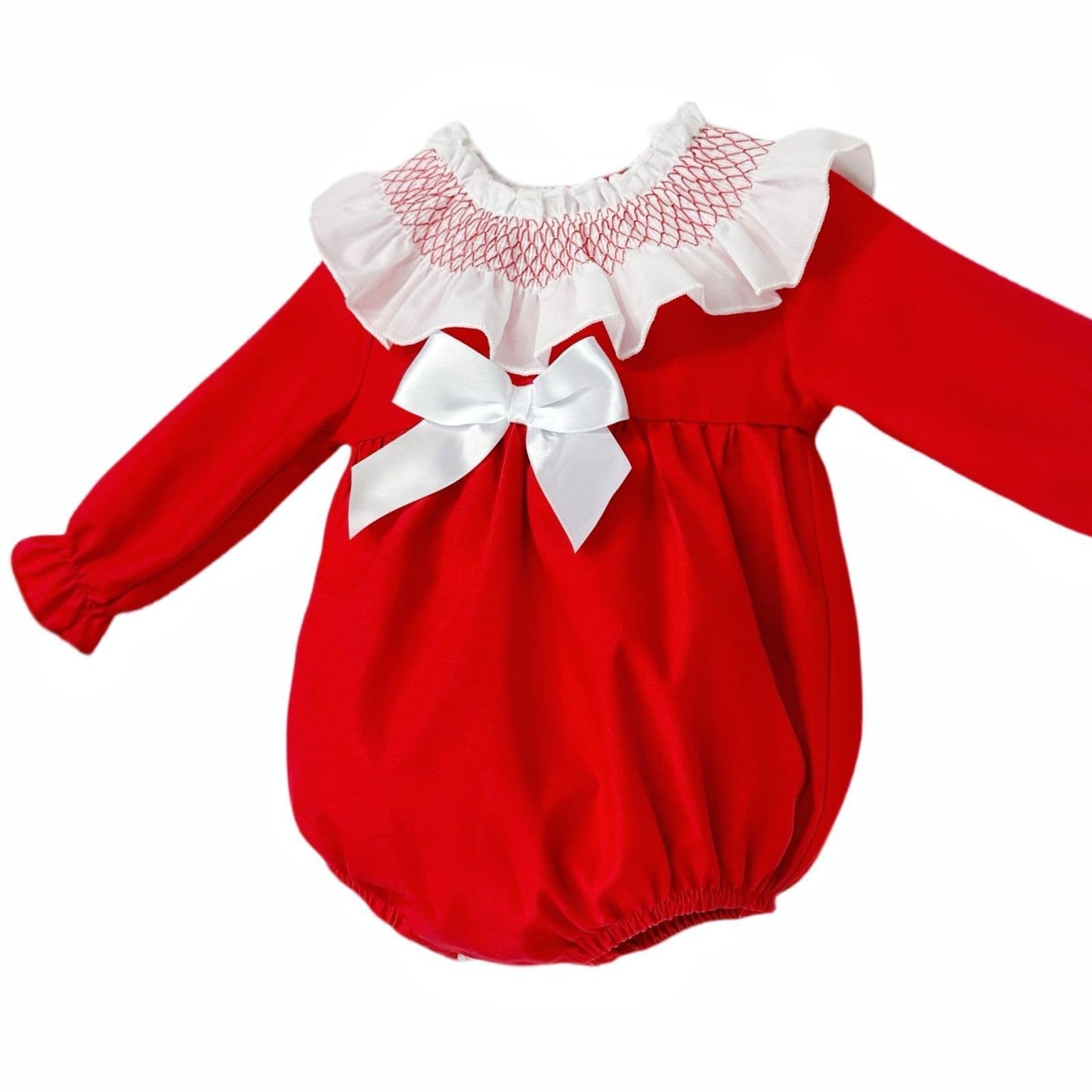 *SALE* Baby Girl Red Cotton Big Collar Romper "MYDB2495"