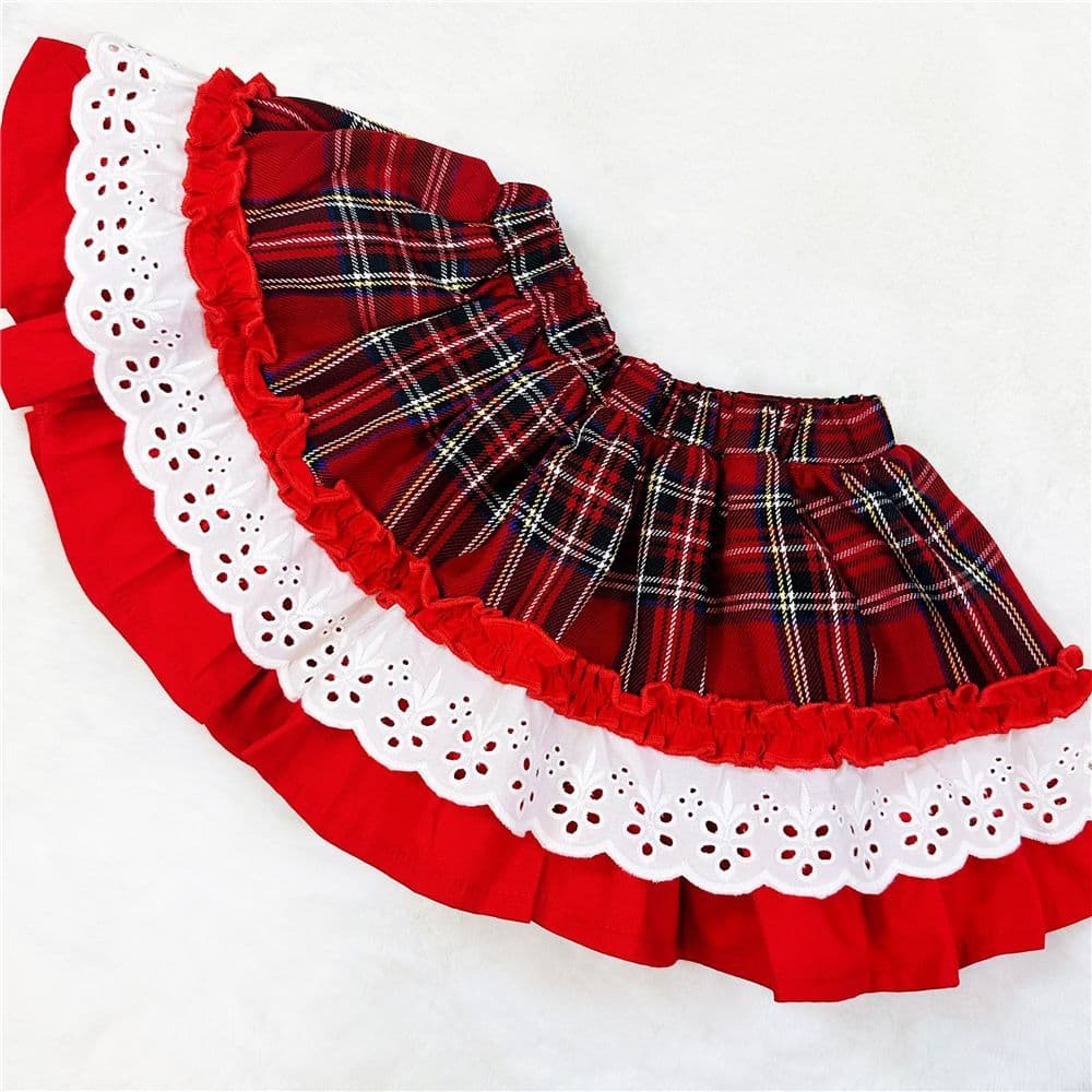 *SALE* Baby Girl Red Tartan Skirt with Shirt "2060 Red"
