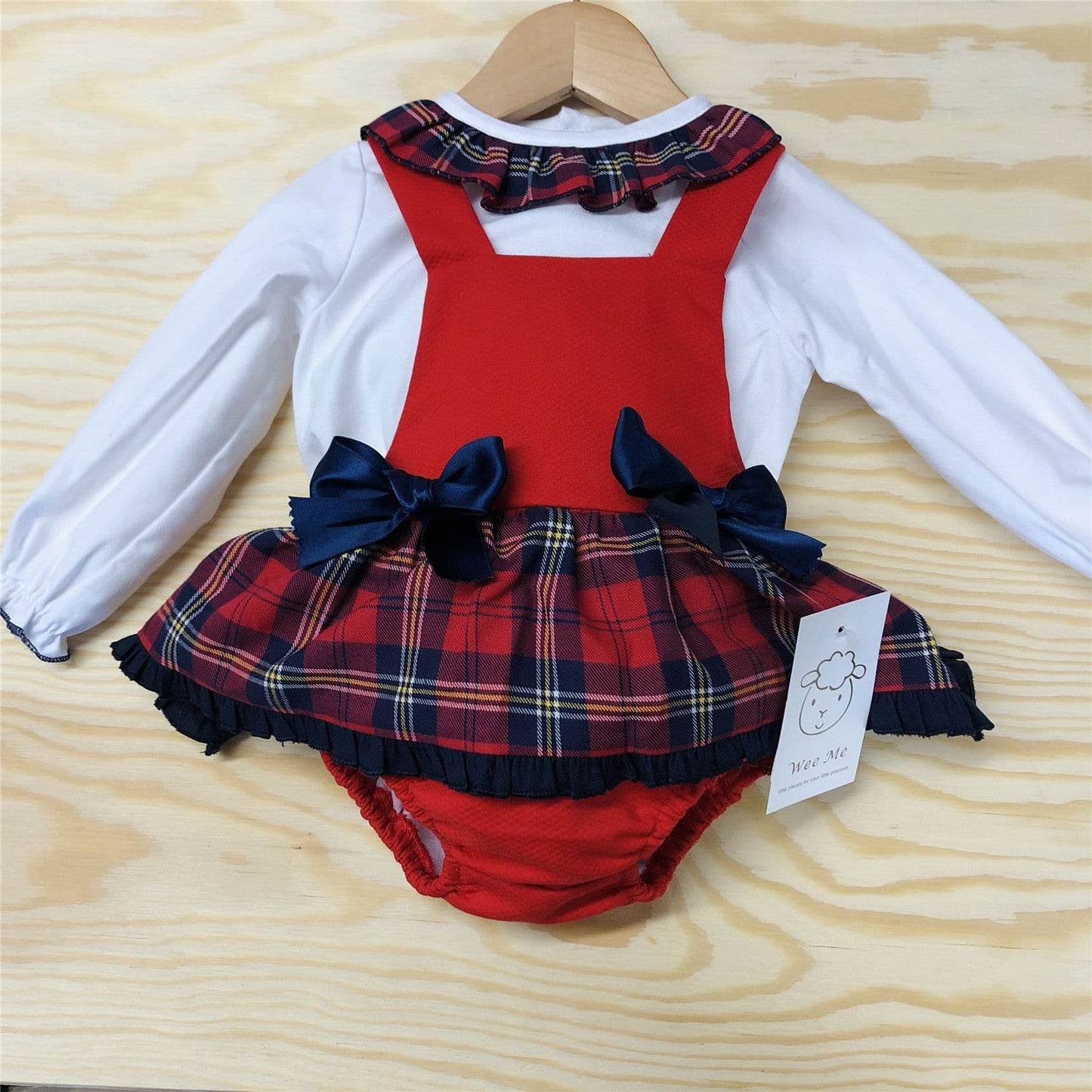 *SALE* Baby Girl Spanish Red Tartan Pinafore Set "MYD225"