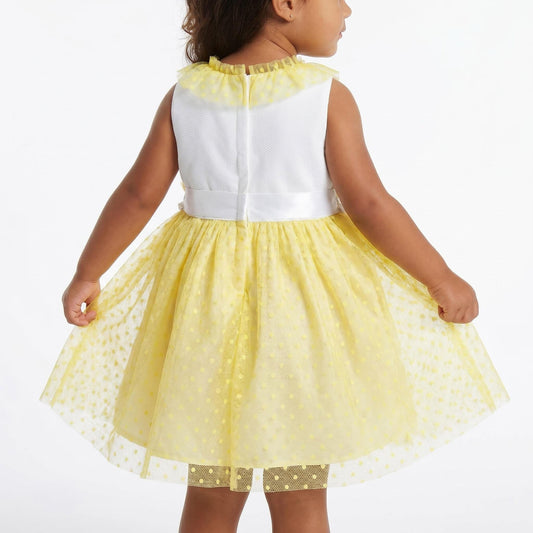 *SALE* Baby Girl Yellow Mesh Dress with Pants "MYD2347Y"