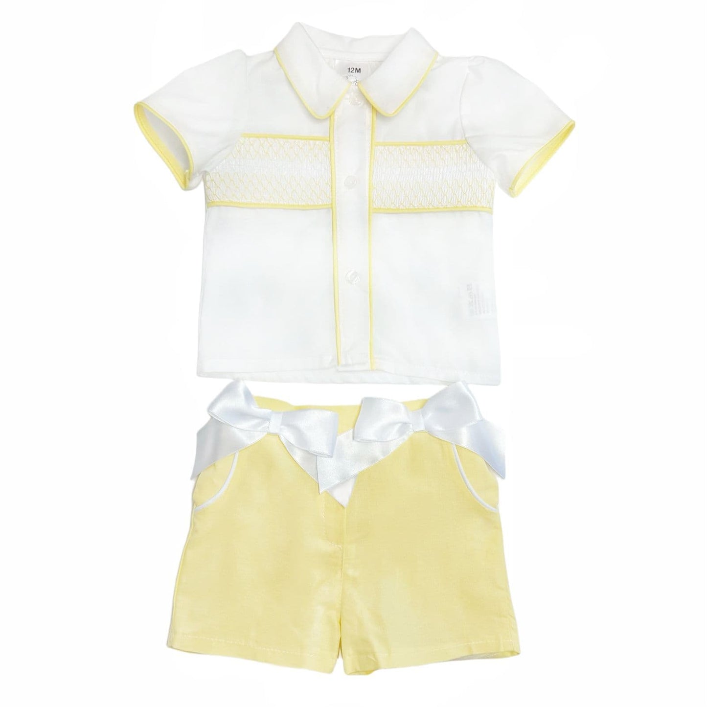 *SALE* Baby Girl Yellow Smocked Shirt with Shorts"MYD2325Y"
