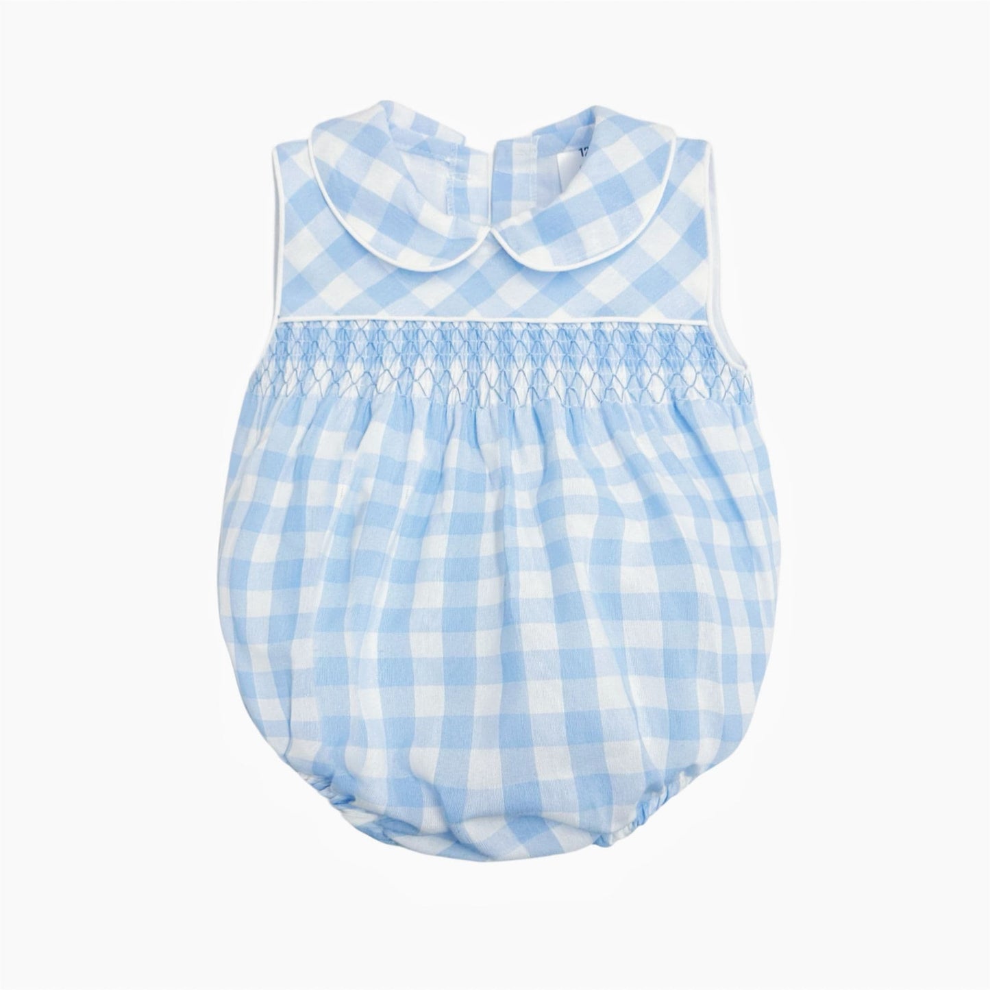 *SALE* Baby Unisex Blue Smock Checked Romper "MYD2418B"